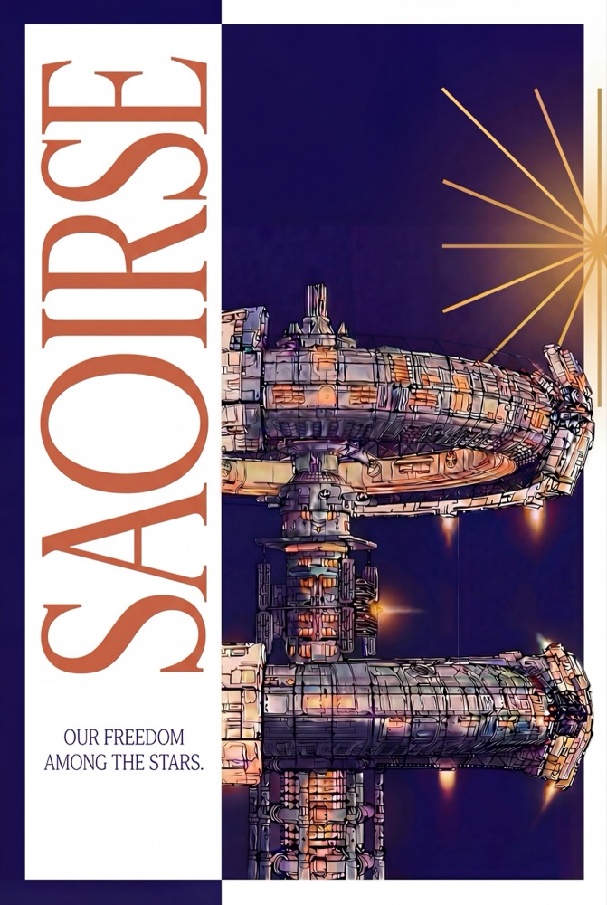 Project Saoirse cover art showing a stacked-torus space settlement